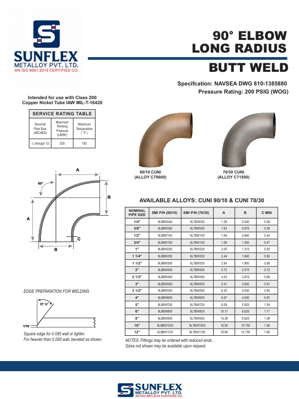 90° Elbow - Long Radius